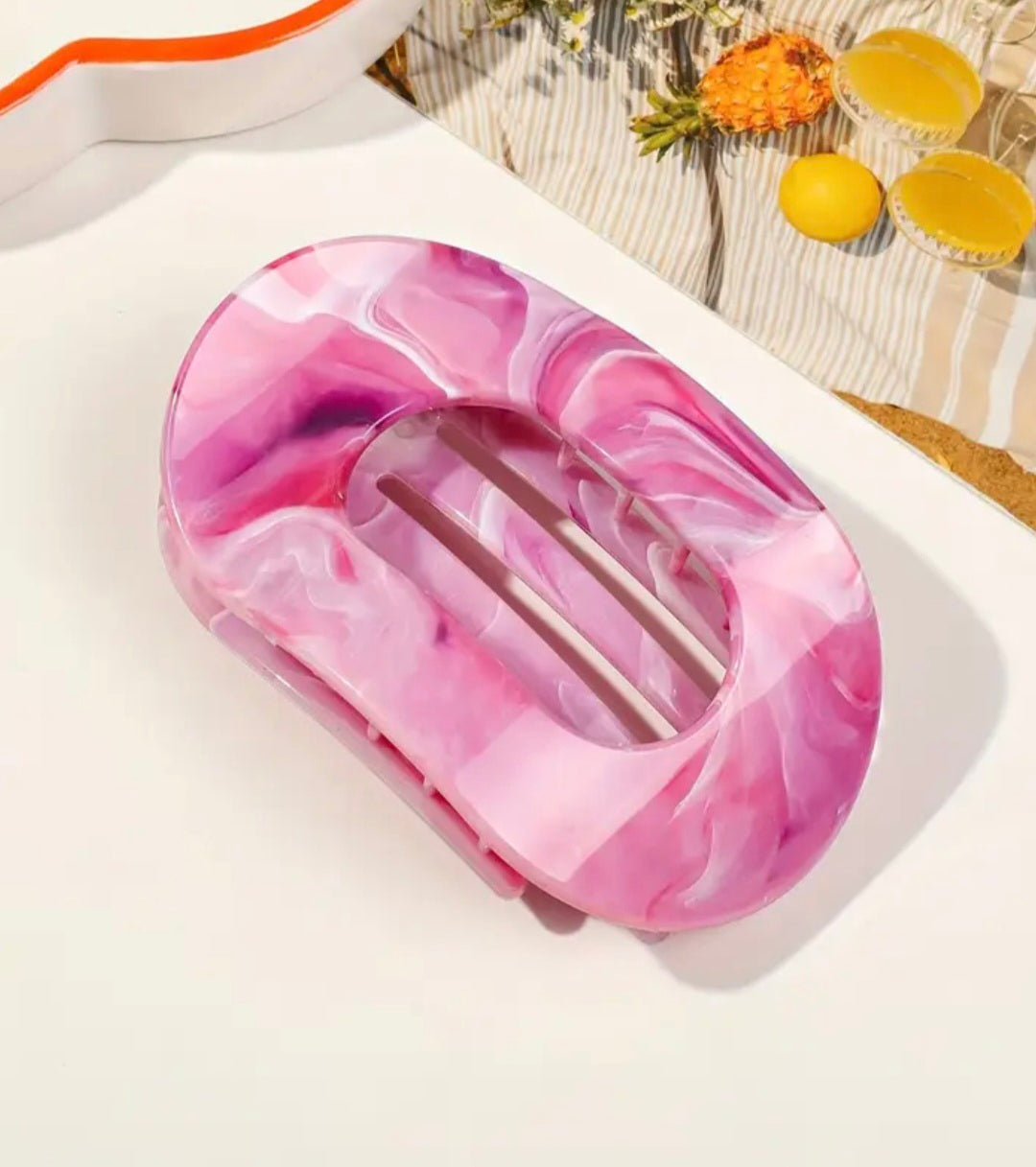 8 Stück Süßigkeitenfarbene Marmorierte Flache Hochwertige Premium-Klauenklammern