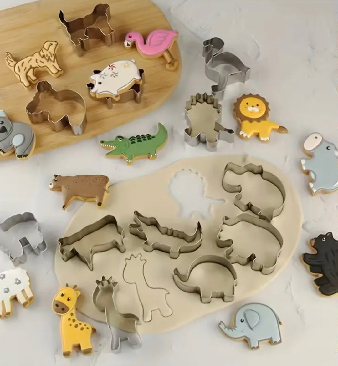 12er Set Weinachts Backformen Edelstahl Tiere