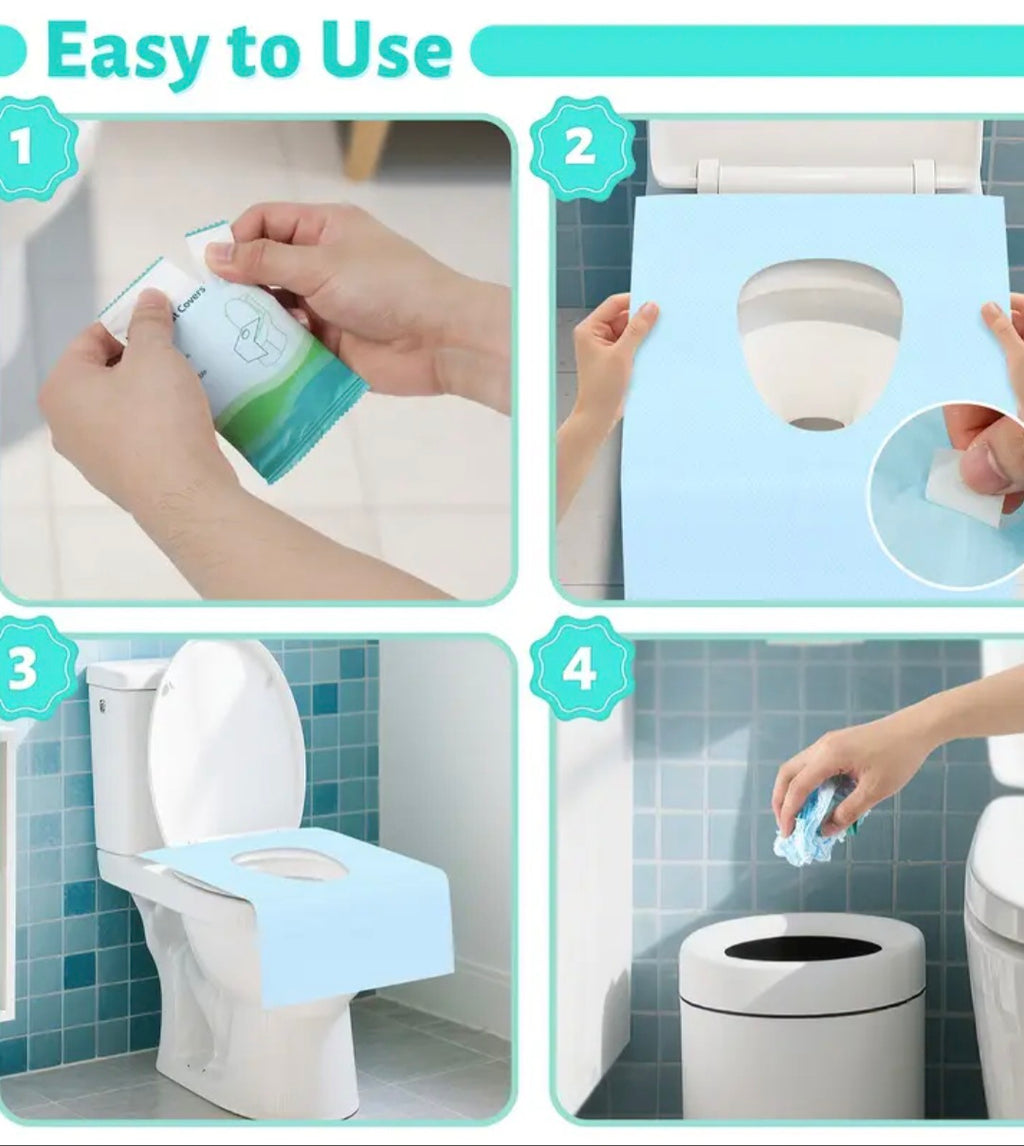 50er Einweg-Toilettenbezüge Rutschfest mit Kleber spülbar