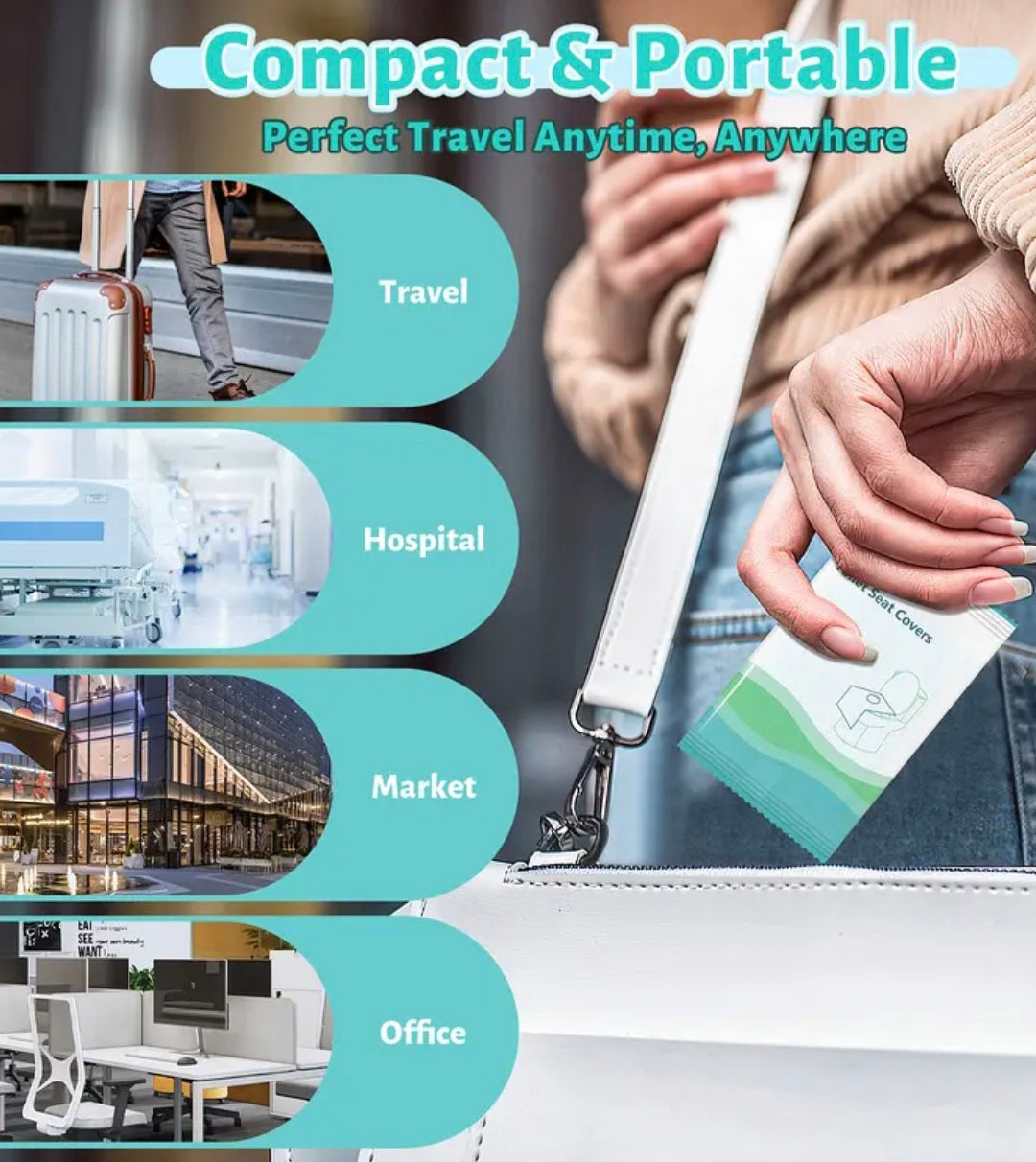 50er Einweg-Toilettenbezüge Rutschfest mit Kleber spülbar