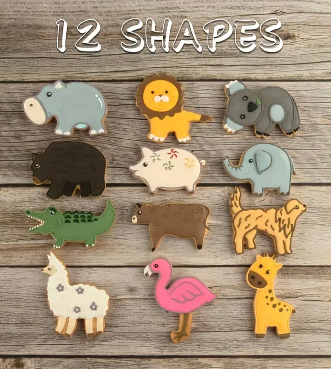 12er Set Weinachts Backformen Edelstahl Tiere