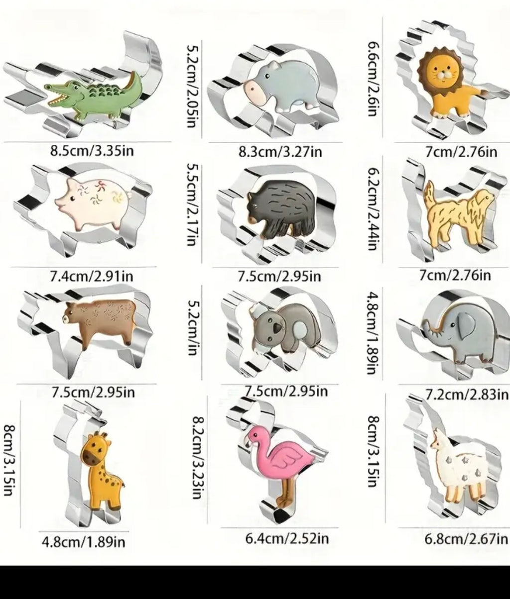 12er Set Weinachts Backformen Edelstahl Tiere