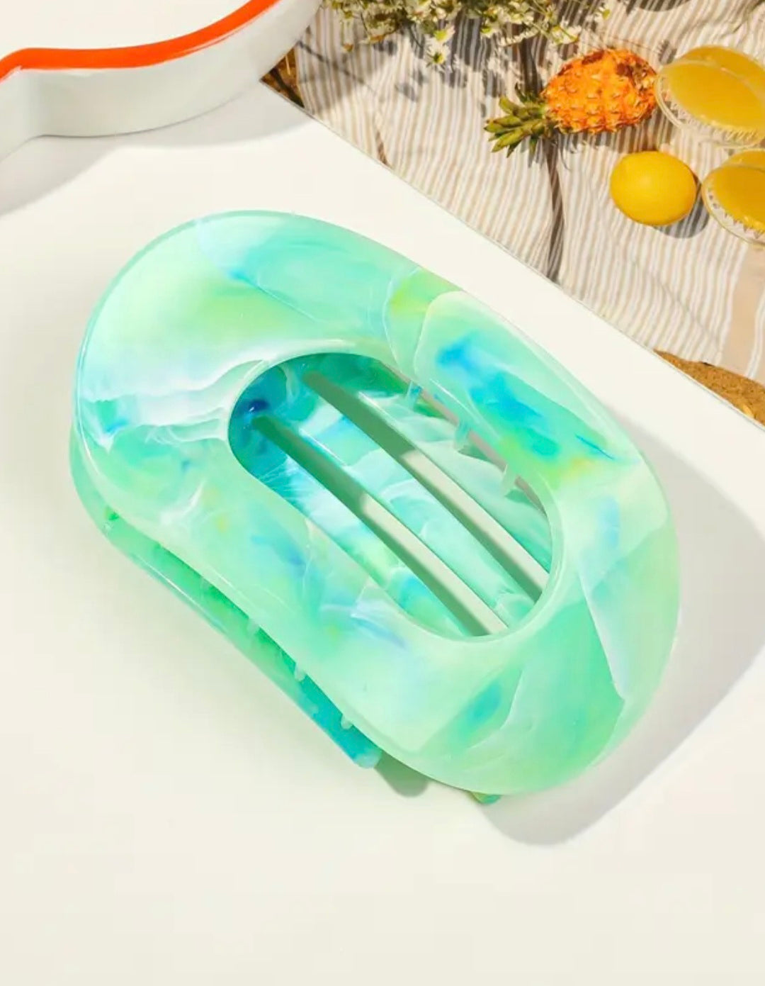 8 Stück Süßigkeitenfarbene Marmorierte Flache Hochwertige Premium-Klauenklammern