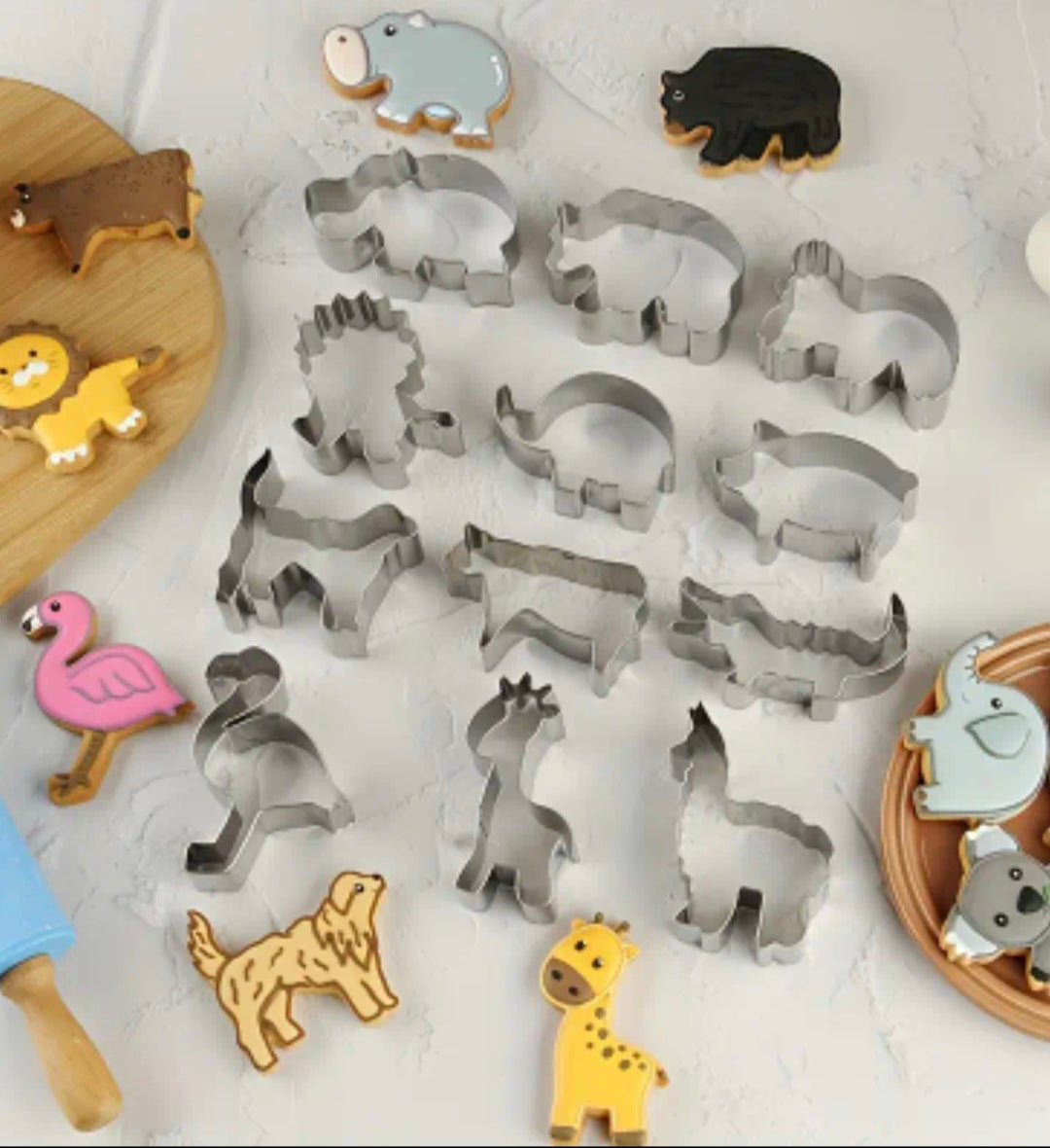 12er Set Weinachts Backformen Edelstahl Tiere